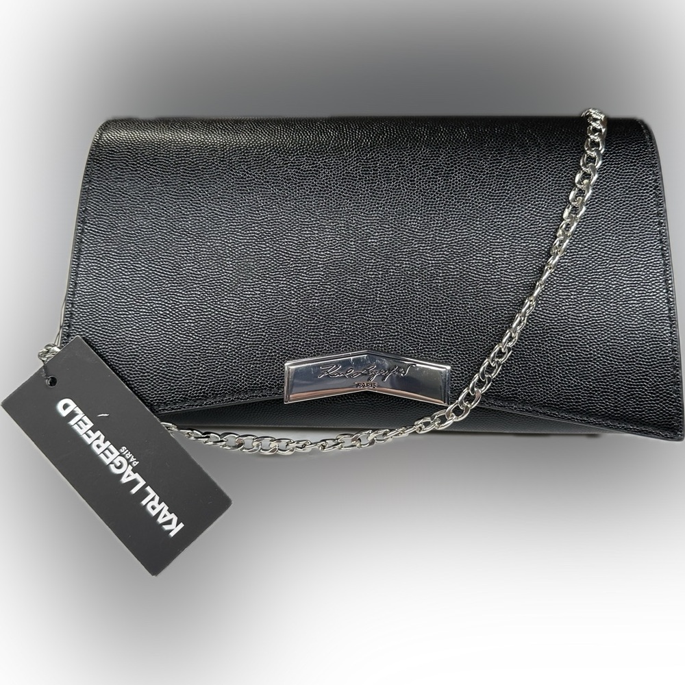 NWT Karl Lagerfeld Leather Crossbody/Clutch Fold